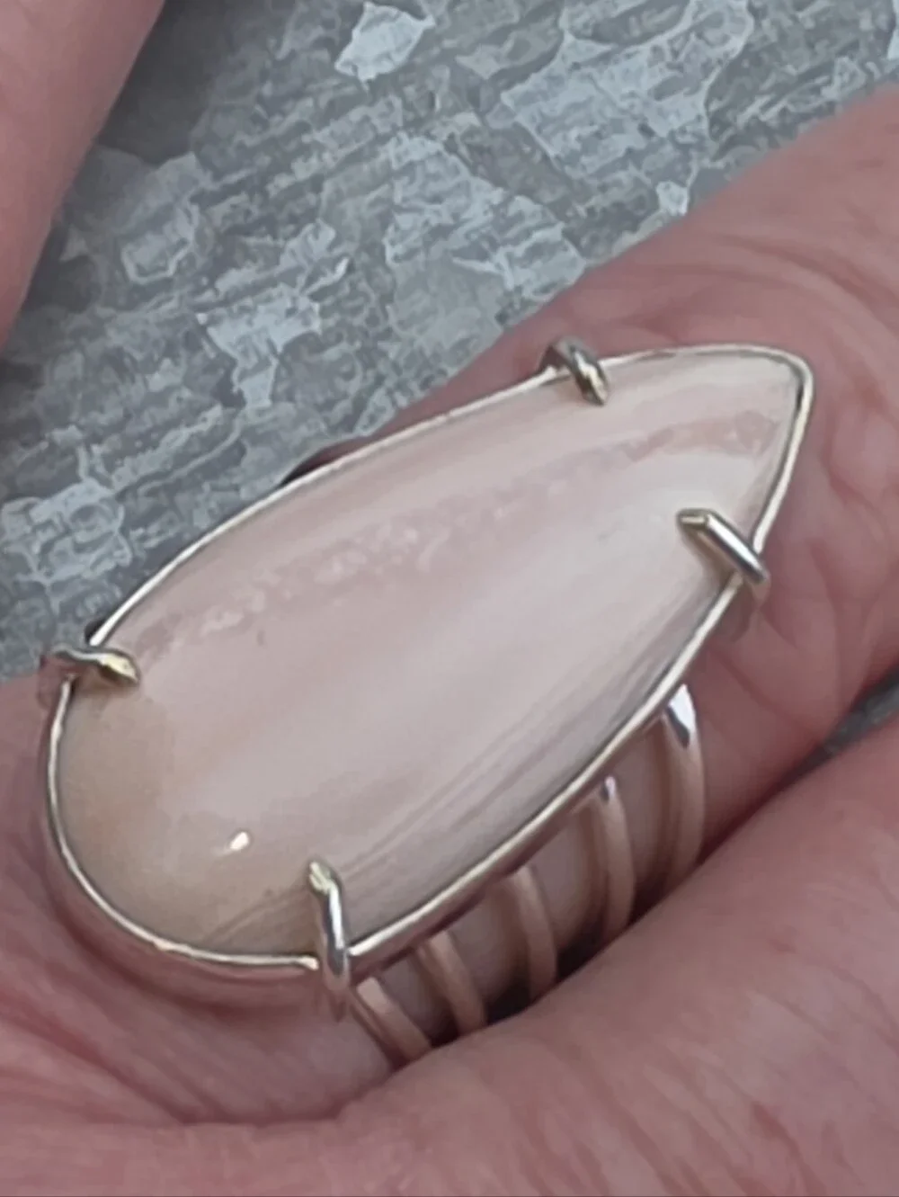Pink Opal Gemstone Ring In 925 Sterling Silver (7)